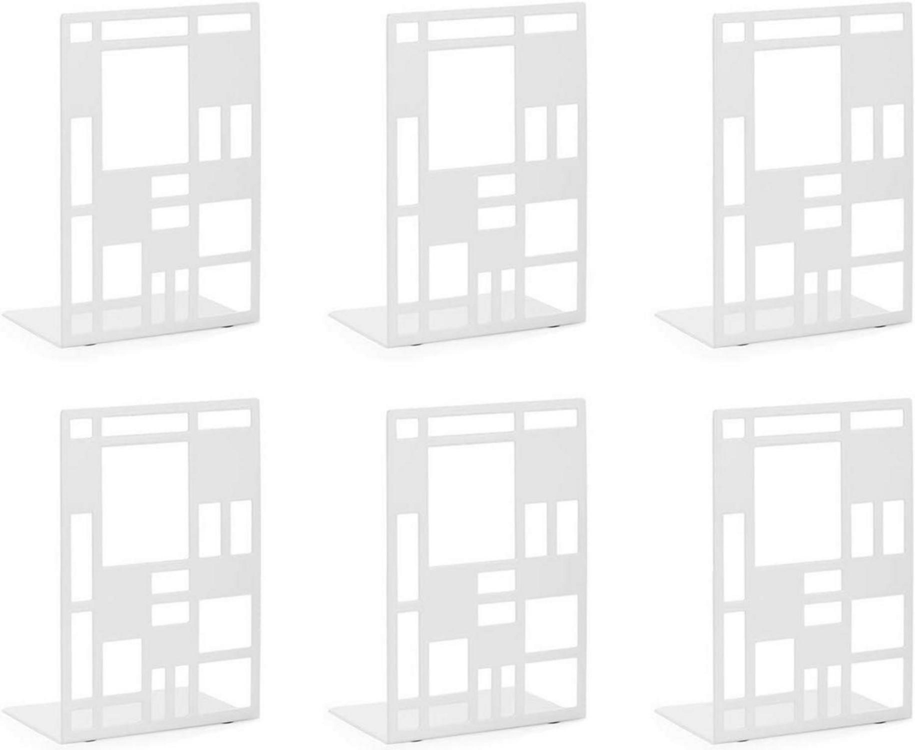 Buchstütze Metall Weiß 3 Paar Bookends CD Kinder Halter