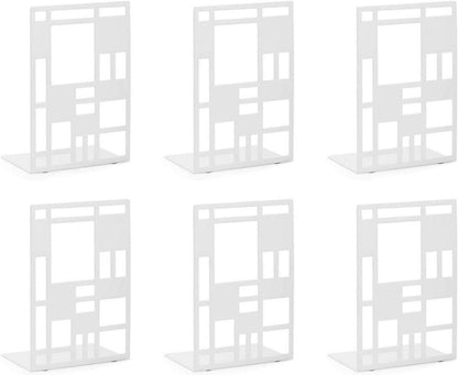 Buchstütze Metall Weiß 3 Paar Bookends CD Kinder Halter