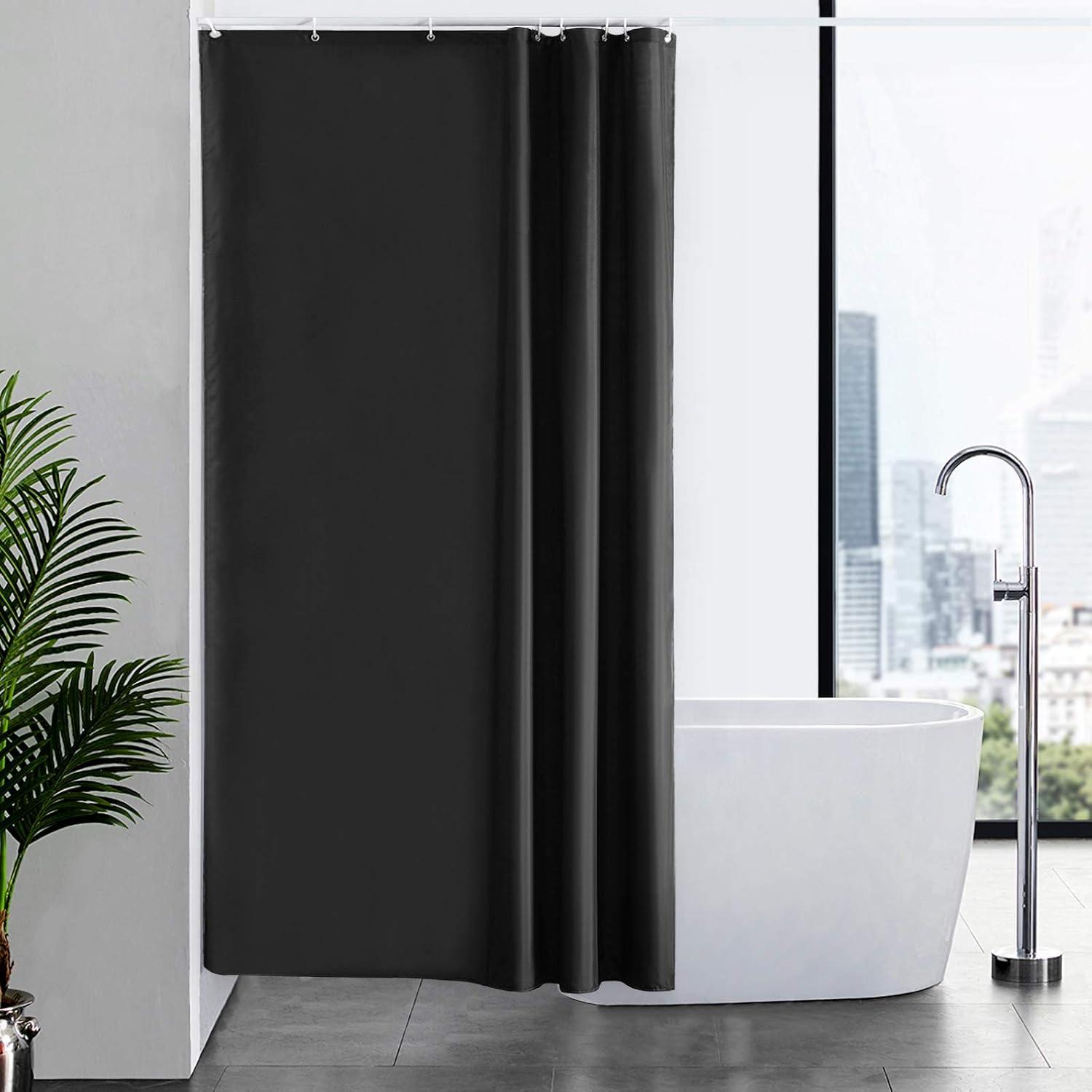 Duschvorhang Textil Anti-schimmel Wasserdicht Schwarz 120x200cm