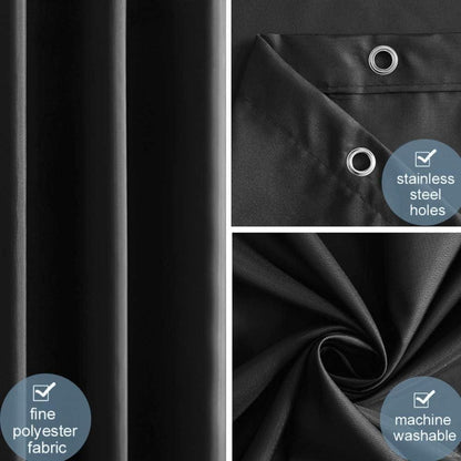 Duschvorhang Textil Anti-schimmel Wasserdicht Schwarz 120x200cm