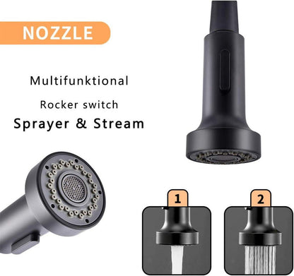 Niederdruck Küchenarmatur Schwarz 360° Drehbar Einhand-Spüle