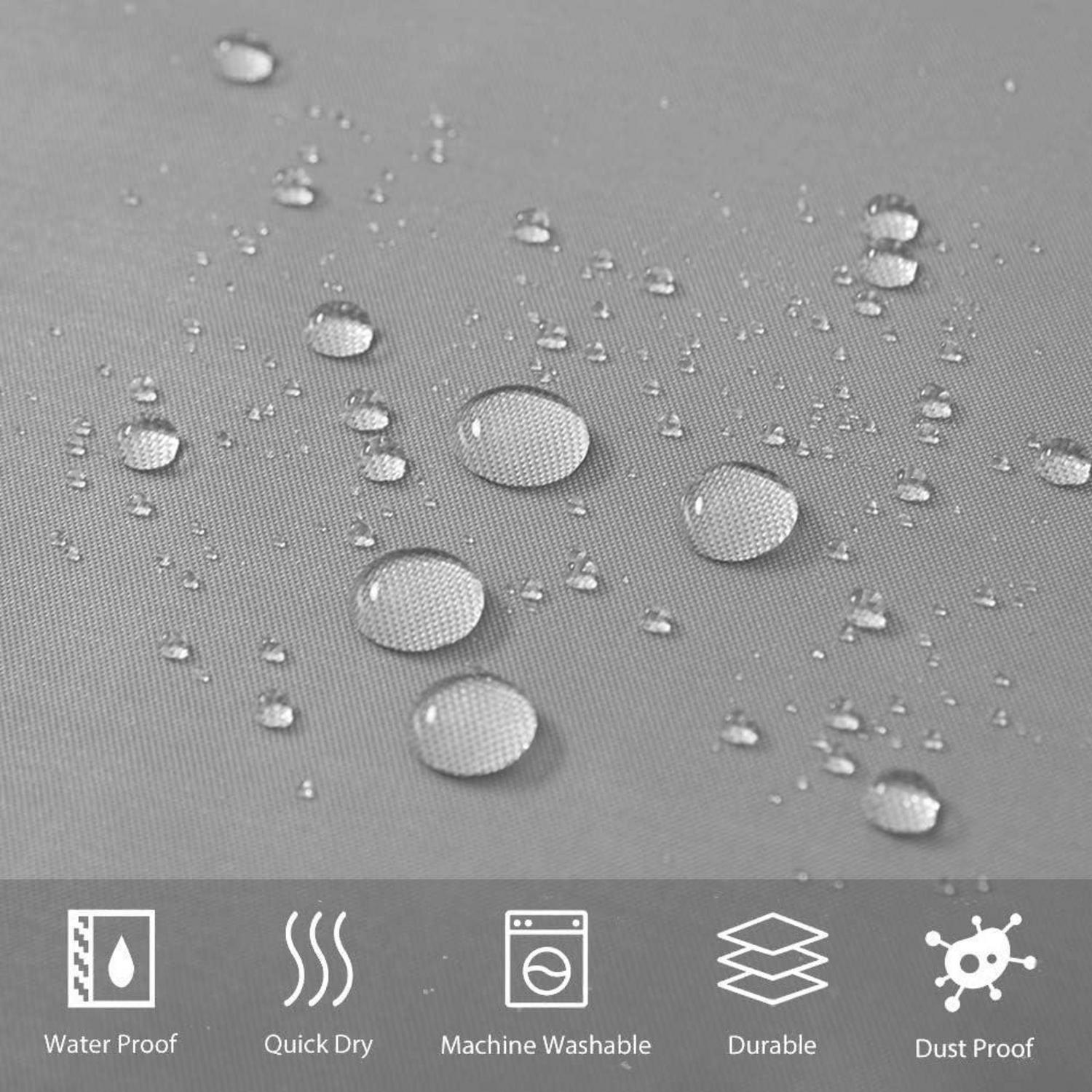 Duschvorhang Textil Anti-schimmel Wasserdicht Waschbar aus Polyester Stoff Grau