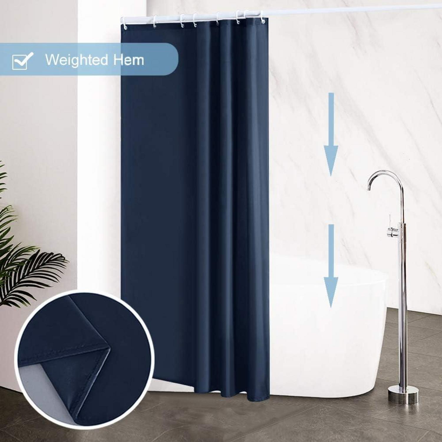 Duschvorhang 120x180 Dunkelblau Polyester Schimmelresistent Wasserabweisend