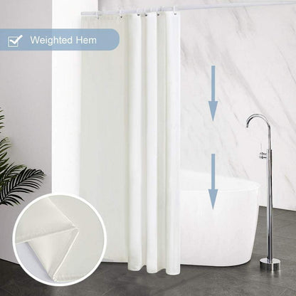 Duschvorhang Textil Anti-Schimmel Wasserdicht Beige 120x200cm mit 8 Duschvorhangringen