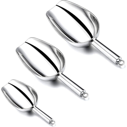 Eisschaufel Edelstahl 3er-Set für Küche Bar Party Buffet