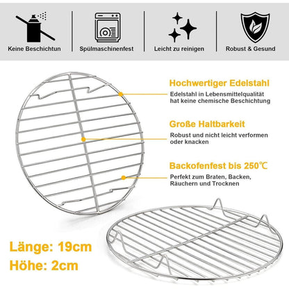 Abkühlgitter Edelstahl Rund 2er Set Backen Kühlen Dämpfen