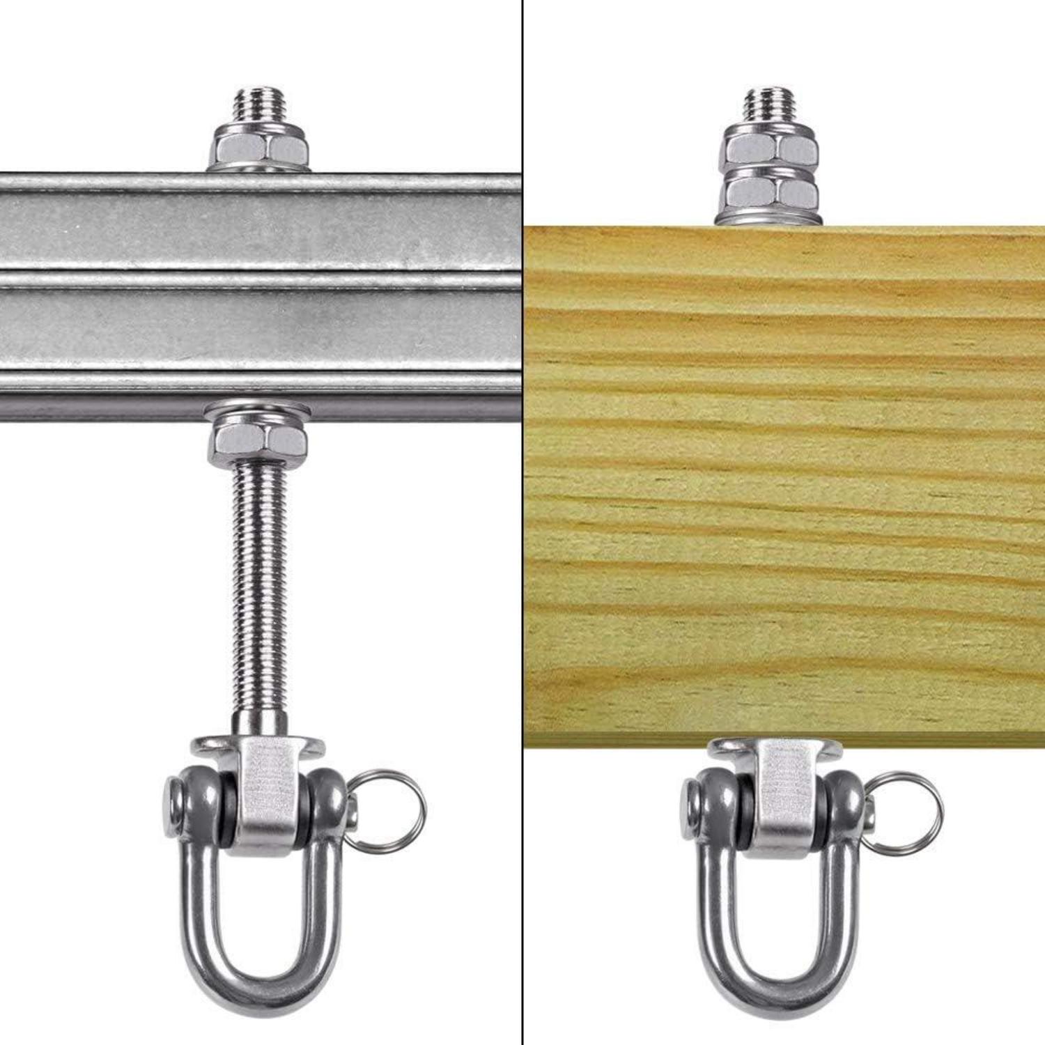 Strapazierfähige Schaukelhaken aus Edelstahl für Holzbalken & Stahlträger, 2er