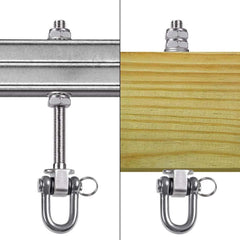 Strapazierfähige Schaukelhaken aus Edelstahl für Holzbalken & Stahlträger, 2er