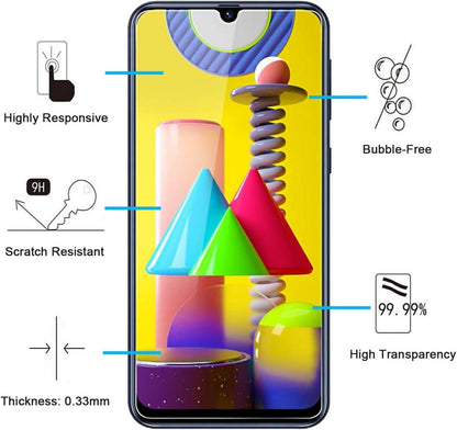 NEW'C Panzer Schutz Glas Samsung Galaxy M21 M31 9H Härte