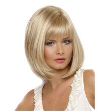 Blonde Kurzhaarperücke Synthetisch Gerade Pony