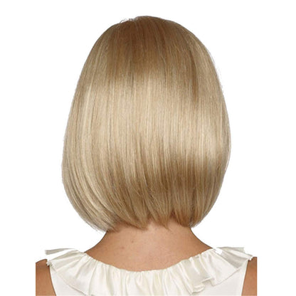 Blonde Kurzhaarperücke Synthetisch Gerade Pony