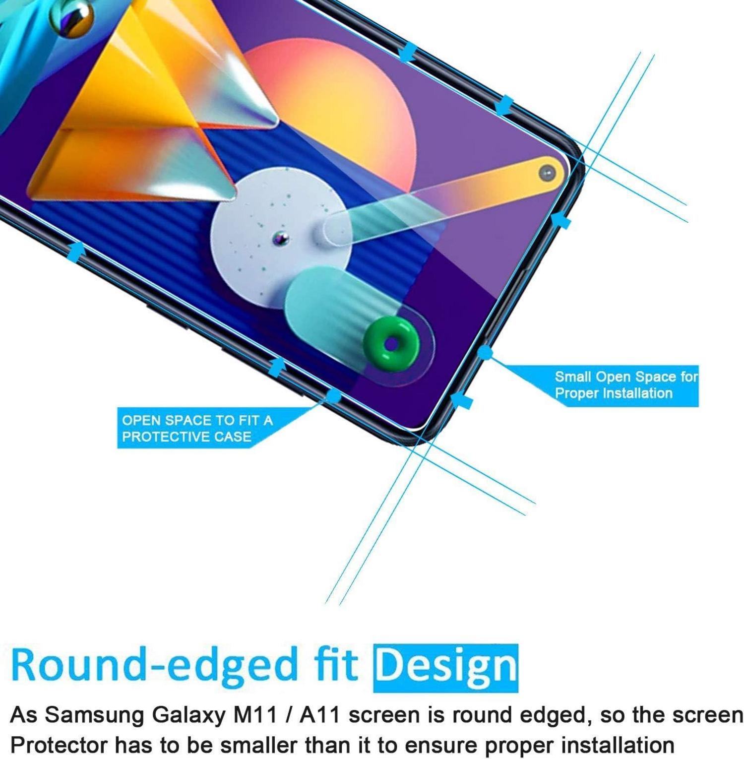 Panzer Schutzglas Samsung Galaxy A11 M11 2er Set 9H HD Ultra-klar