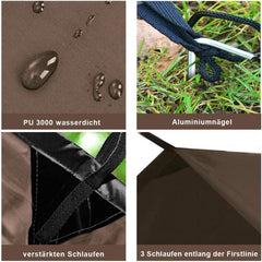 Zeltplane Tarp für Hängematte Outdoor Camping Sonnenschutz 3x3m