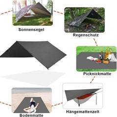 Zeltplane Tarp Wasserdicht 190T Oxford-Gewebe 3x3M für Camping