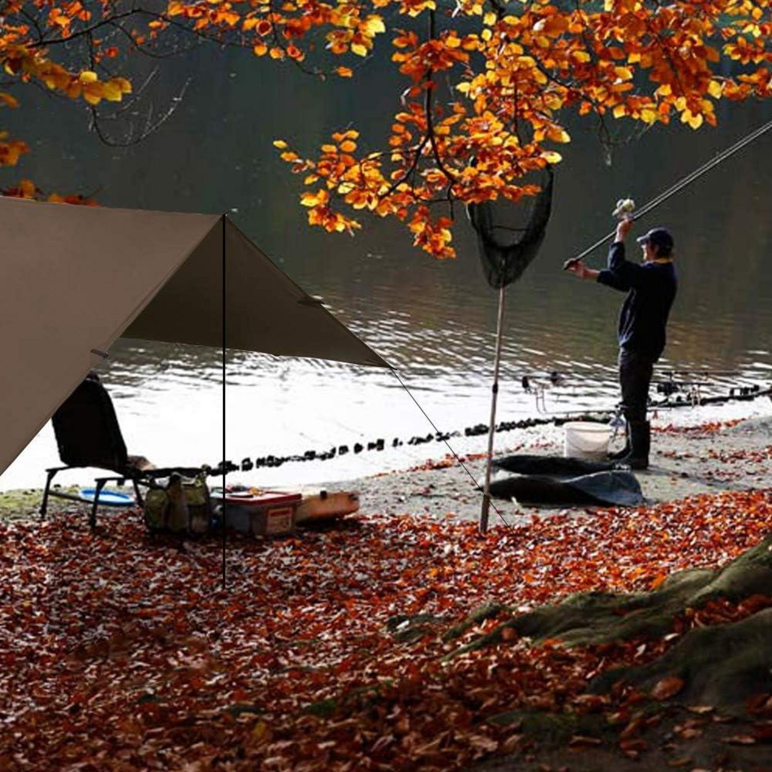 Zeltplane Tarp Hängematte Regenschutz Sonnensegel Camping 3x3m Blau