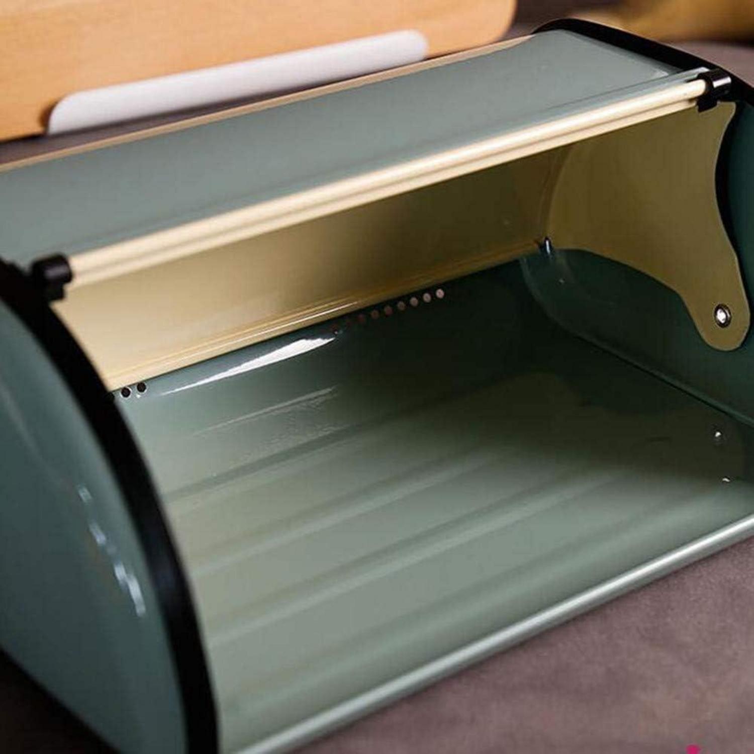 Vintage Brotkasten 33cm Roll-Top Schutzverkleidung Blau