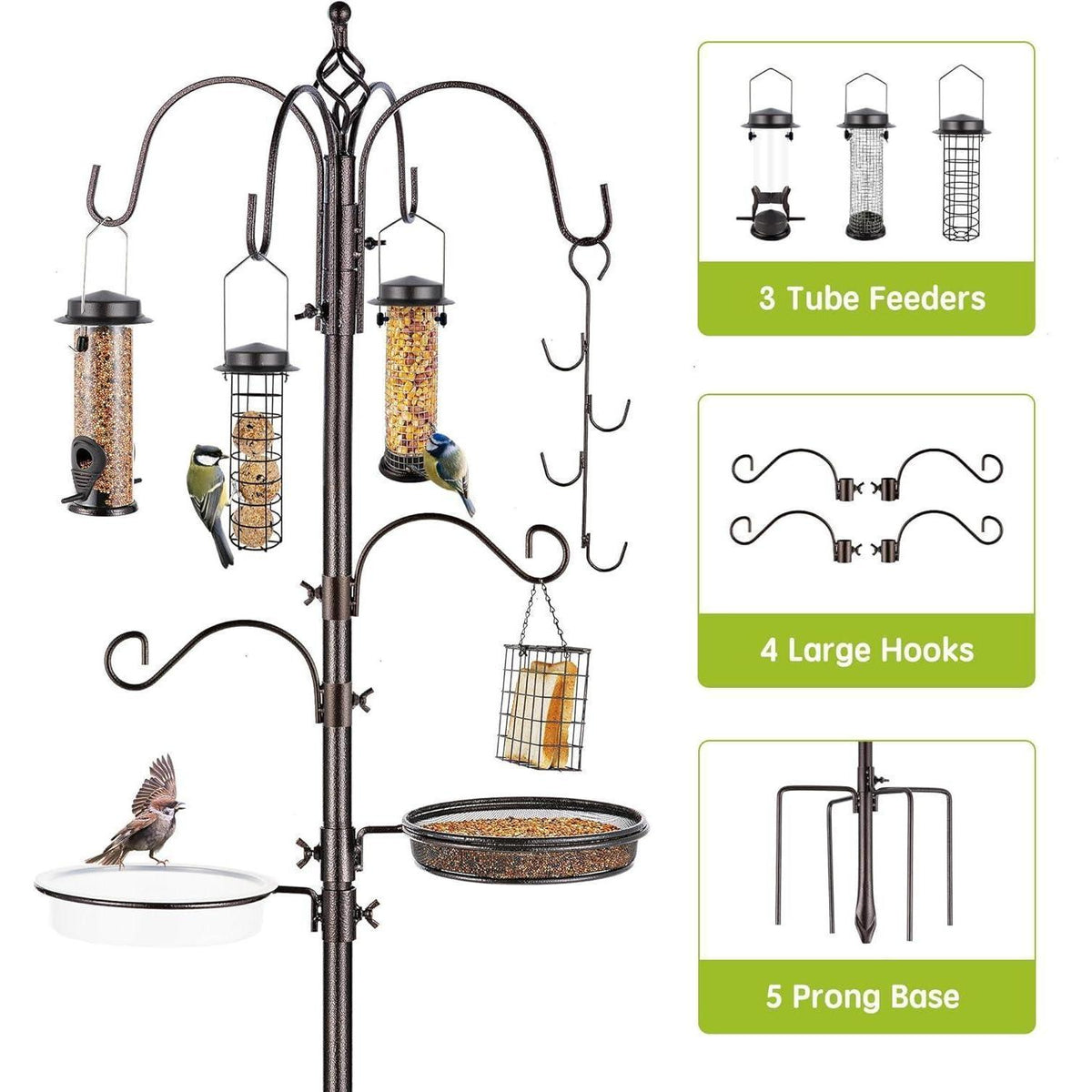 Vogel Futterstation Set mit Ständer – 238cm Höhenverstellbar