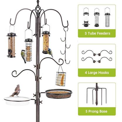 Vogel Futterstation Set mit Ständer – 238cm Höhenverstellbar