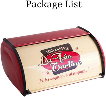 Brotkasten Vintage Aufbewahrung 33cm Roll-Top Schutzverkleidung Rot