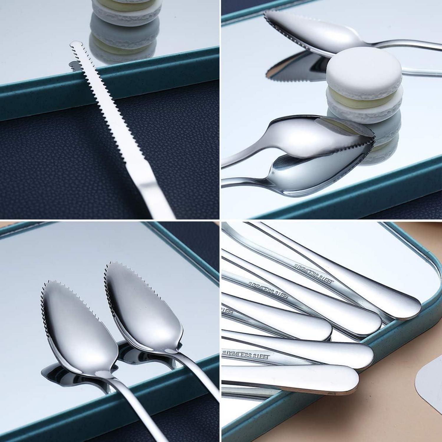 Grapefruitlöffel Edelstahl Titanbeschichtung 5er Set Silber