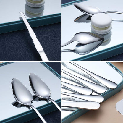 Grapefruitlöffel Edelstahl Titanbeschichtung 5er Set Silber