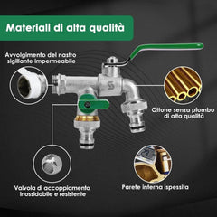 Garten Wasserhahn Doppel 1/2 Zoll Messing Rost Frostsicher