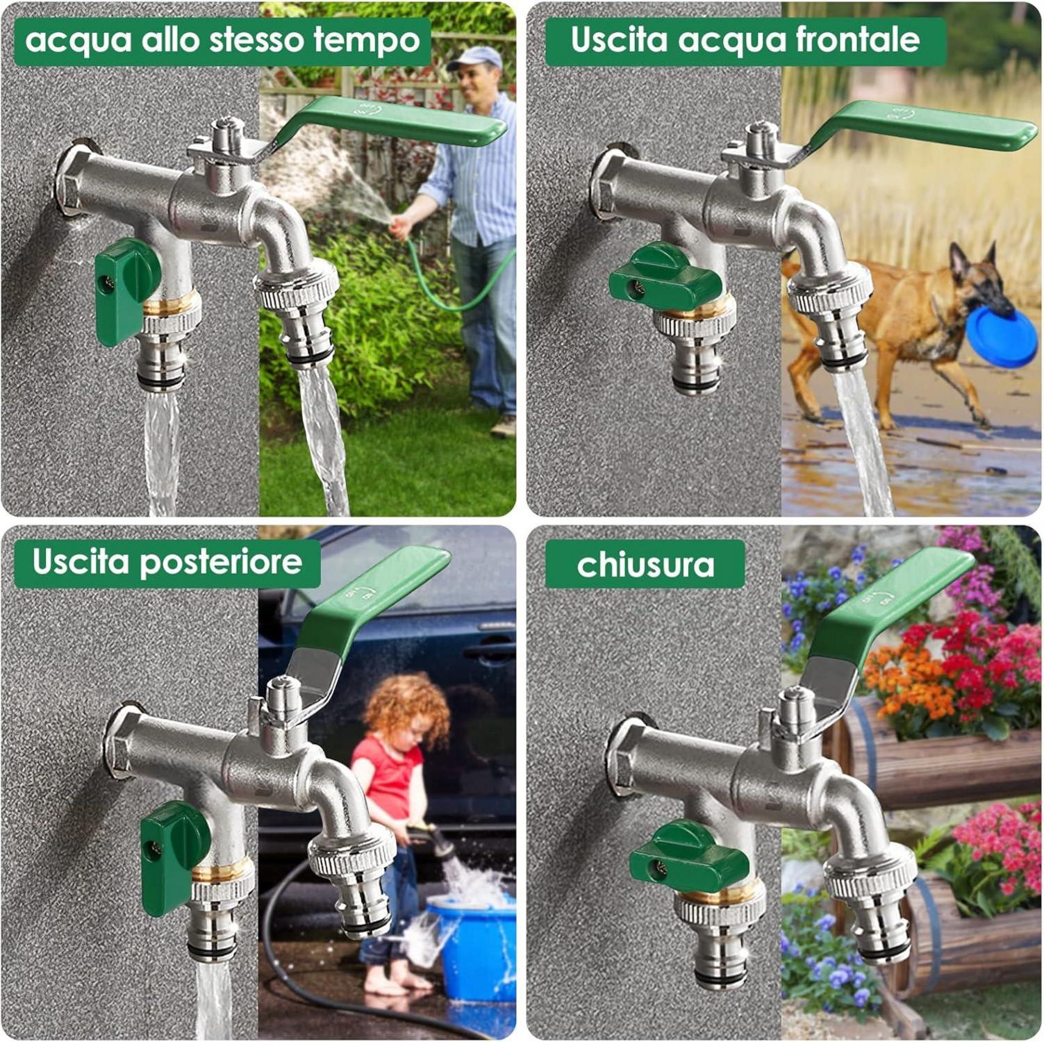 Garten Wasserhahn Doppel Auslaufhahn 1/2 Zoll Messing Rost-und