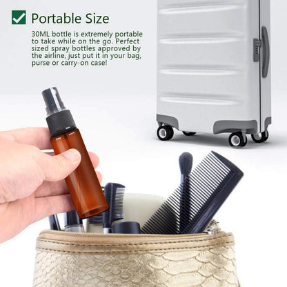 Braune 30ml Pump Sprühflasche Set mit Trichter - 10