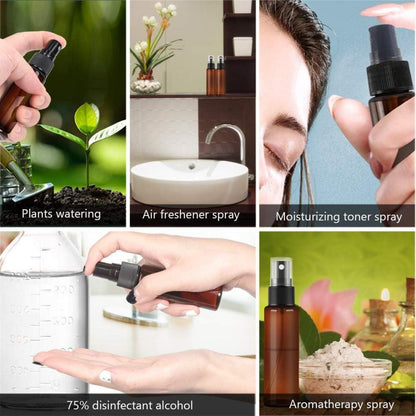 Braune 30ml Pump Sprühflasche Set mit Trichter - 10