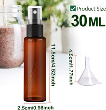 Braune 30ml Pump Sprühflasche Set mit Trichter - 10