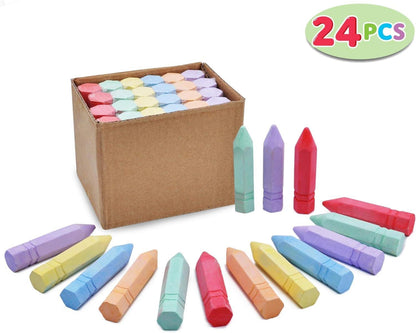 24-teiliges Kreideset für Kinder: Ungiftig, waschbar, bunt