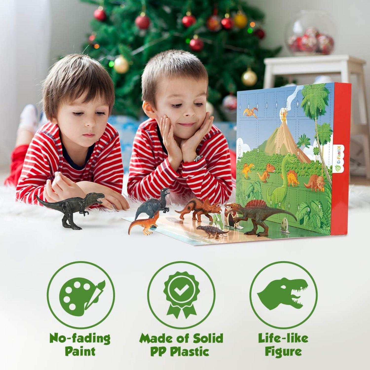 Dinosaurier Adventskalender für Kinder 24 Tage Countdown Weihnachten