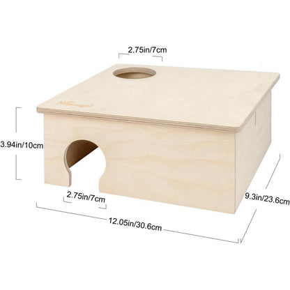 Niteangel Hamster Birke Kammer Versteck 3-Kammer Holzhaus