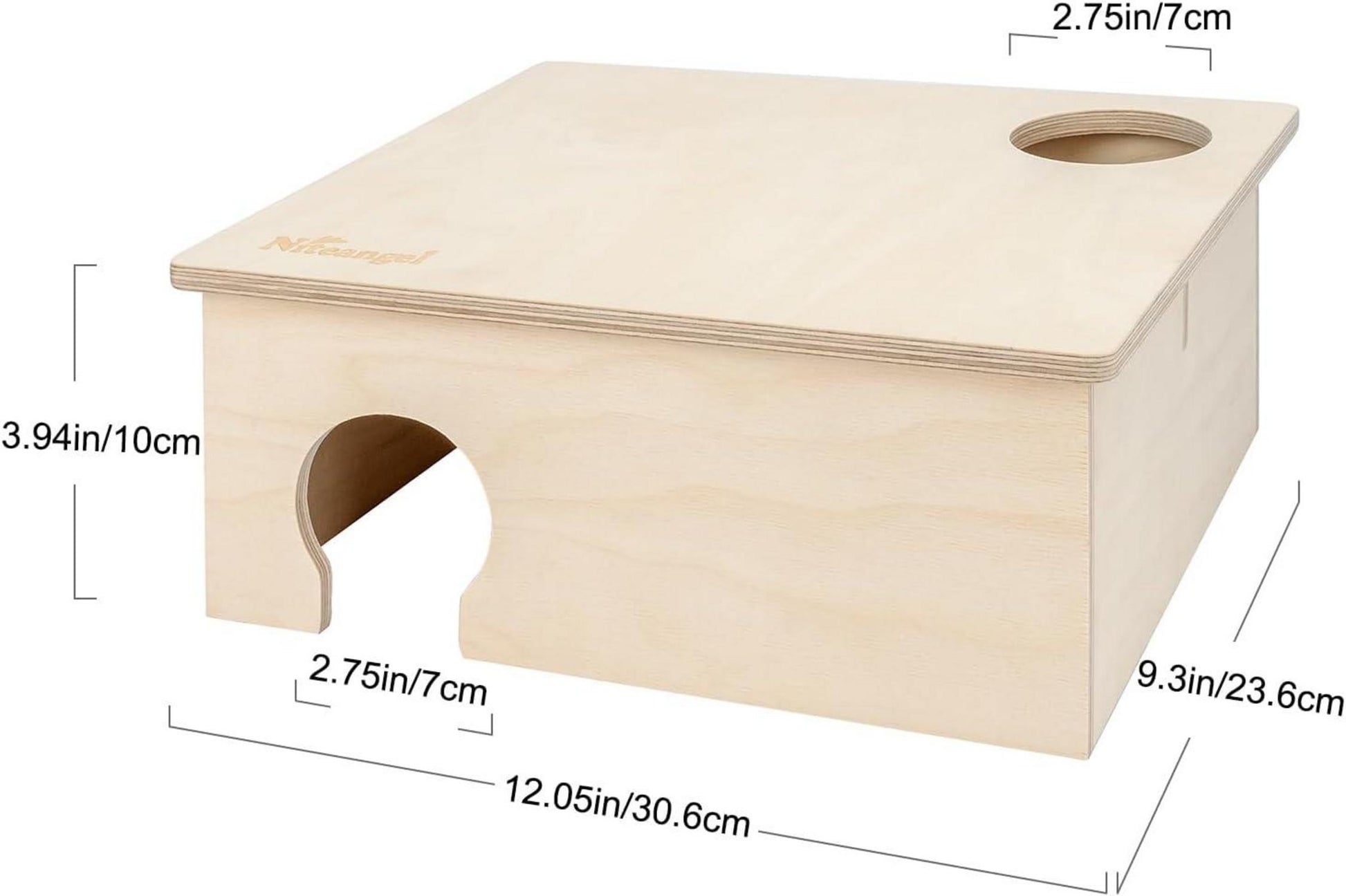 Niteangel Hamster Birke Kammer Versteck 3-Kammer Holzhaus