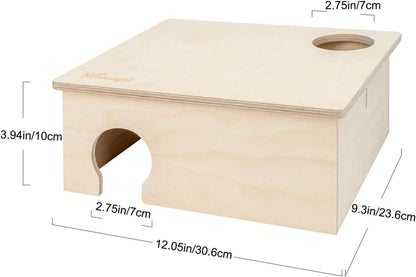 Niteangel Hamster Birke Kammer Versteck 3-Kammer Holzhaus