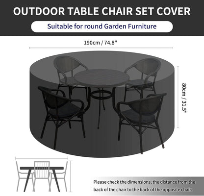 PATIO PLUS Gartentisch Abdeckung rund 190x80cm schwarz
