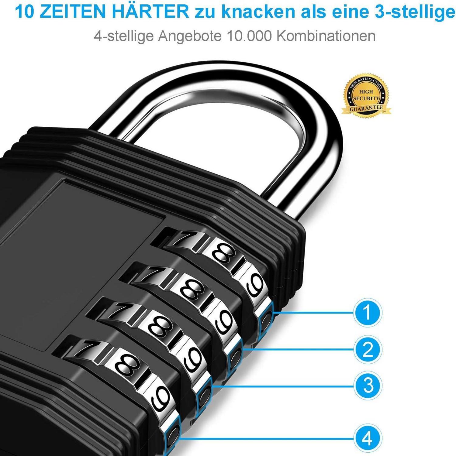 ZHEGE Zahlenschloss 4 stellig für Fitnessstudio Schrank