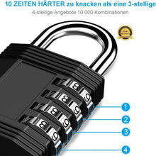 ZHEGE Zahlenschloss 4 stellig für Fitnessstudio Schrank