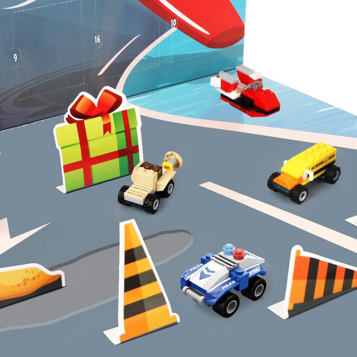 D-FantiX 24-tlg. Weihnachts-Adventskalender Fahrzeuge Building Toys
