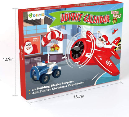 Weihnachts-Adventskalender D-FantiX Fahrzeug Bauklotz-Sets 24 Tage