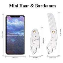 Faltbarer Metallkamm und Bartkamm - Taschenkamm mit