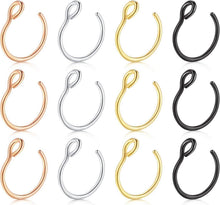 12er Nasenpiercing Nasenringe 18G/20G 6/8/10mm Chirurgenstahl Fake