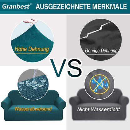 Stretch Sofabezug 4 Sitzer Blaugrün – Wasserdicht & Elastisch