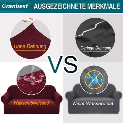 Stretch Sofabezug Wasserdicht – Weinrot, 1 Sitzer