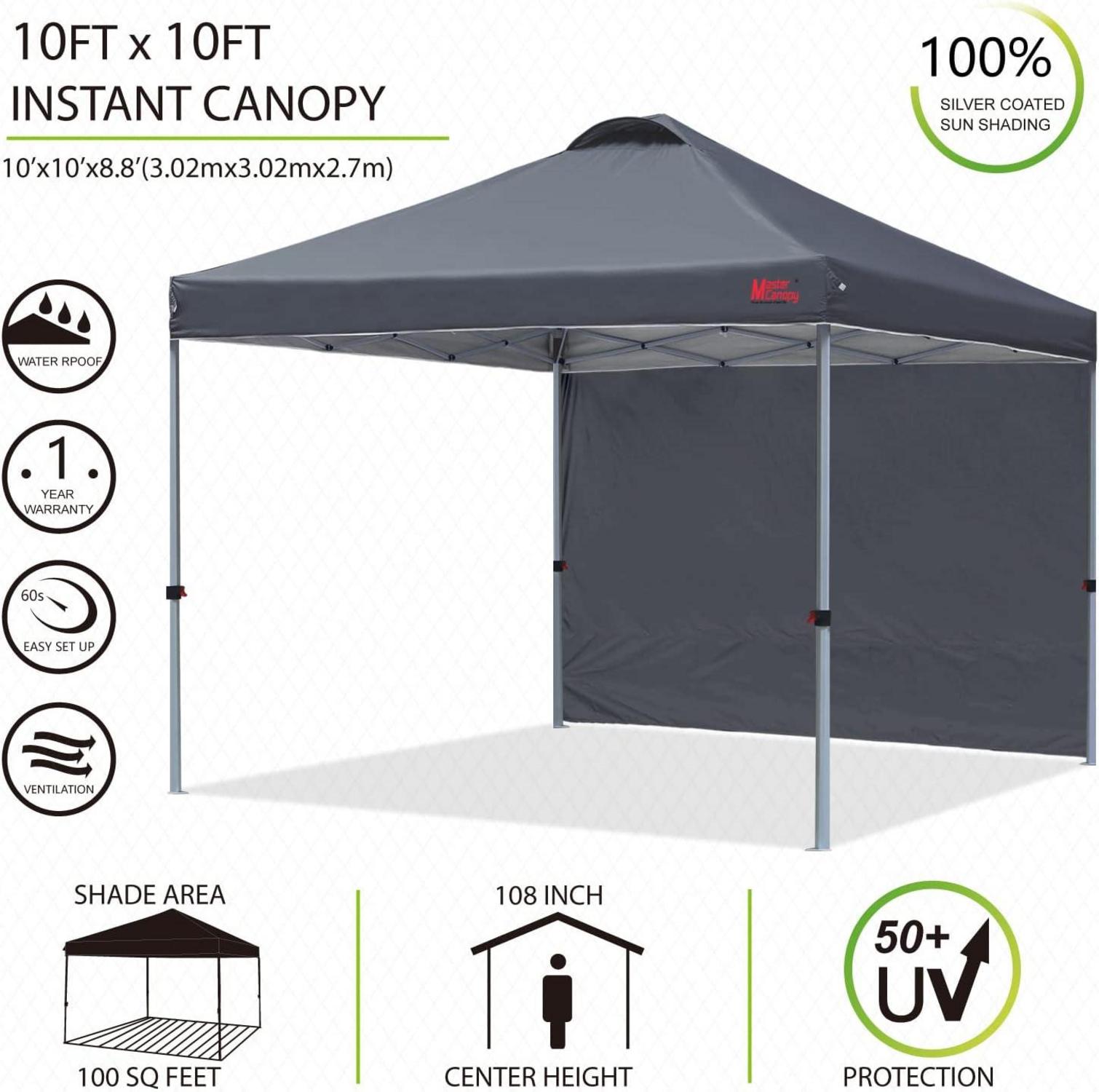 Pop up Pavillon mit Seitenwand 3x3m für Markt & Garten