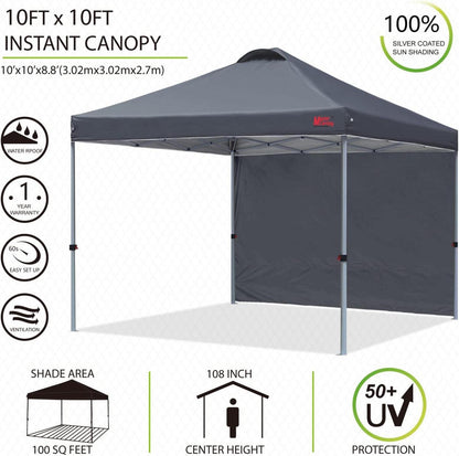 Pop up Pavillon mit Seitenwand 3x3m für Markt & Garten