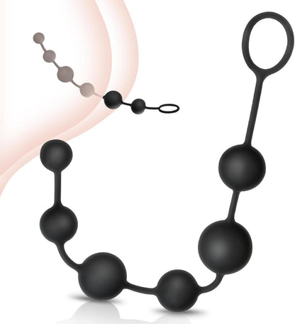 Silikon Analkugeln Analplugs Anal Kette mit Sechs Kugeln Schwarz