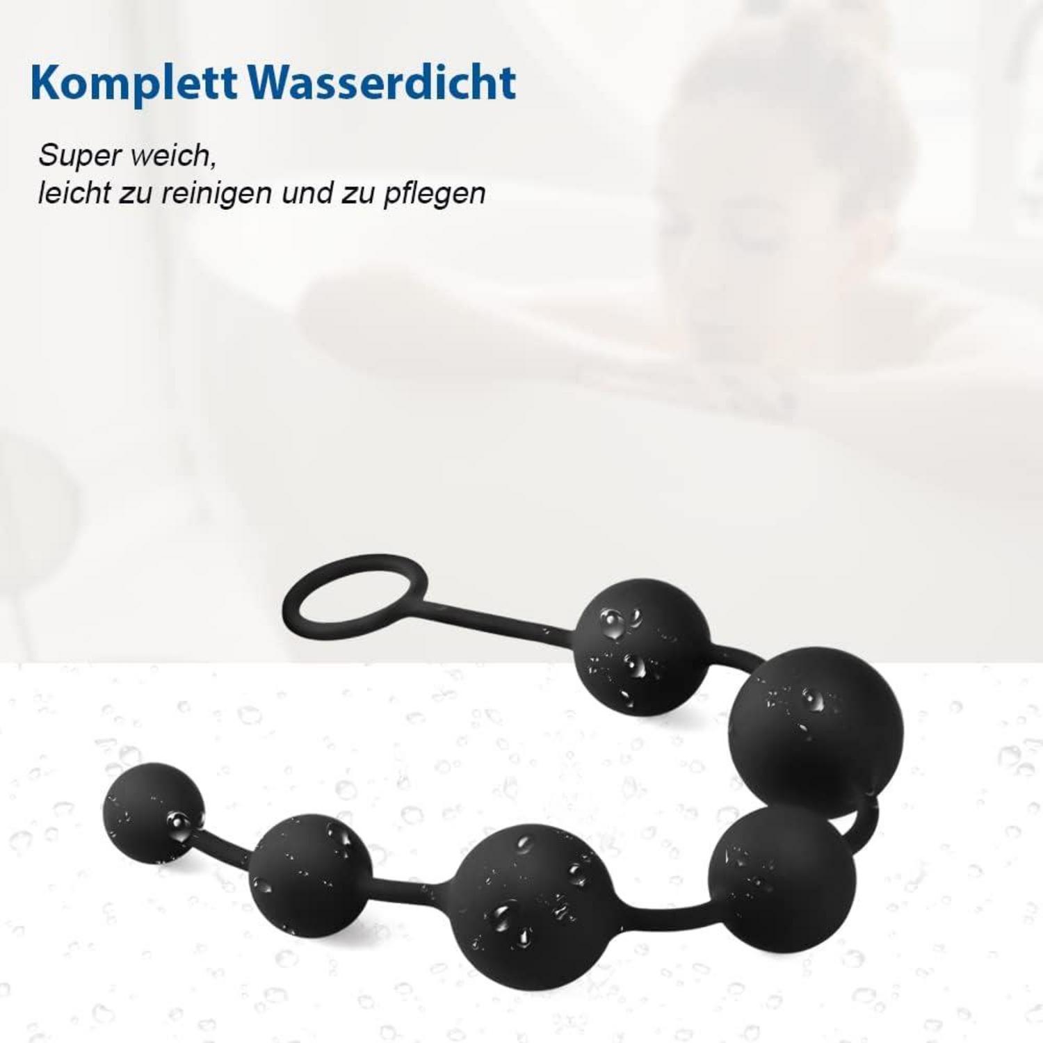 Silikon Analkugeln Analplugs Anal Kette mit Sechs Kugeln Schwarz