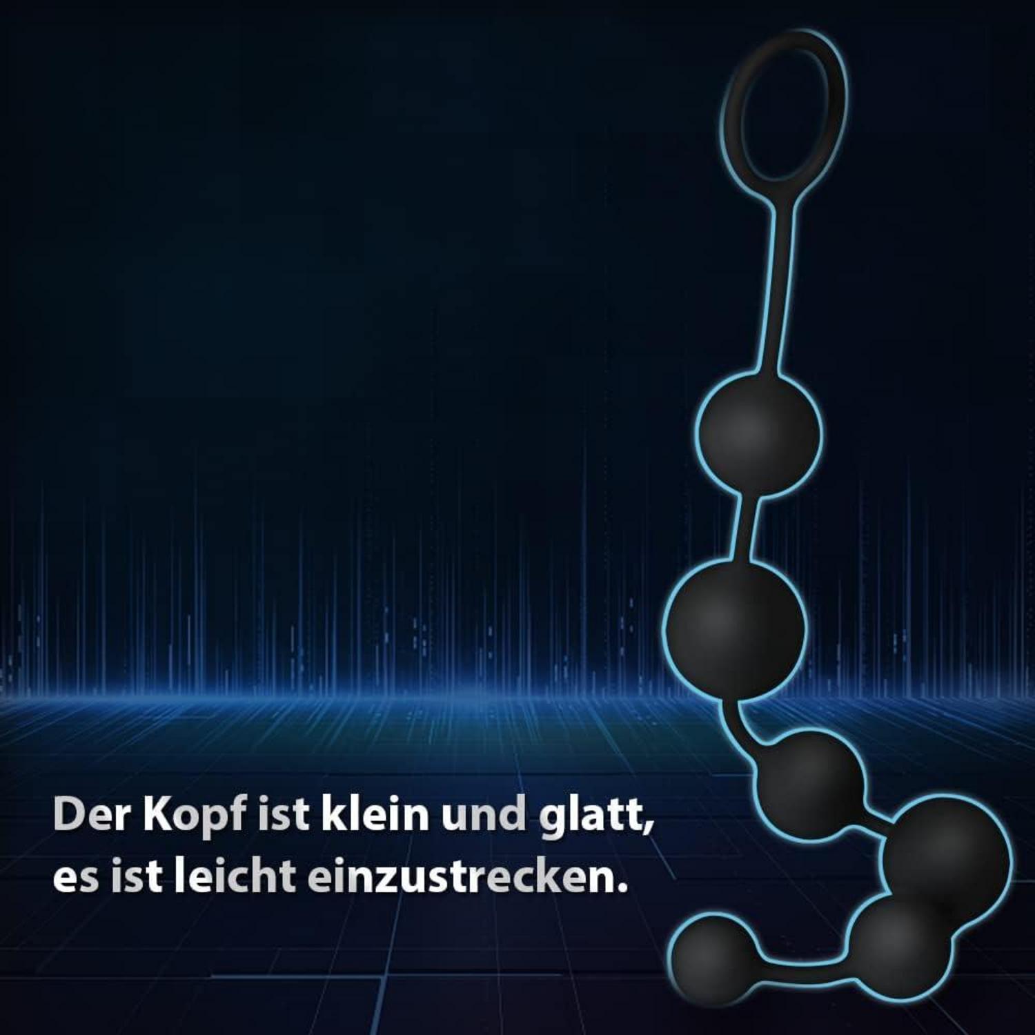 Analkugeln Analplugs Anal Kette Silikon Schwarz Sexspielzeug
