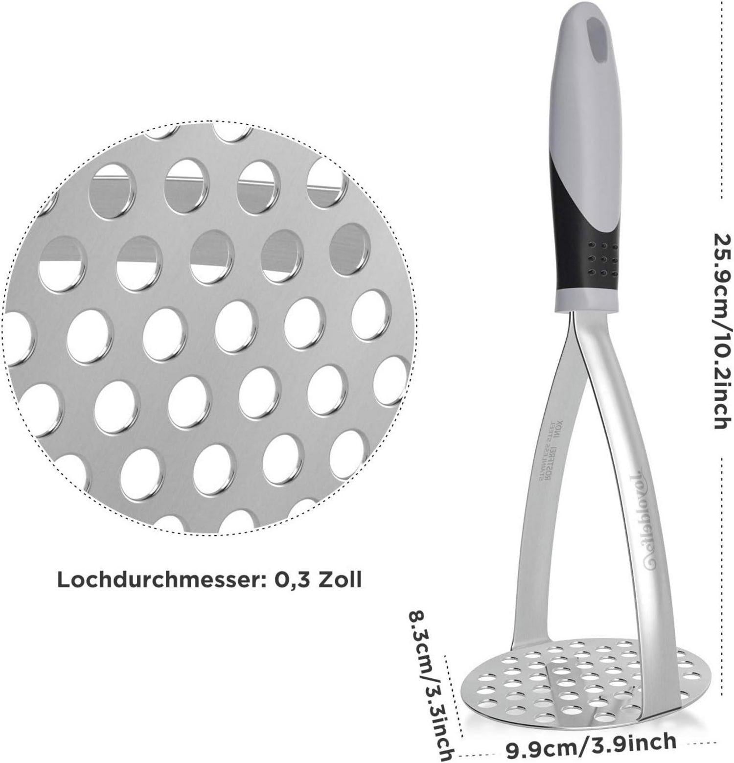 Edelstahl Kartoffelstampfer für Gemüse Stampfer Spülmaschine